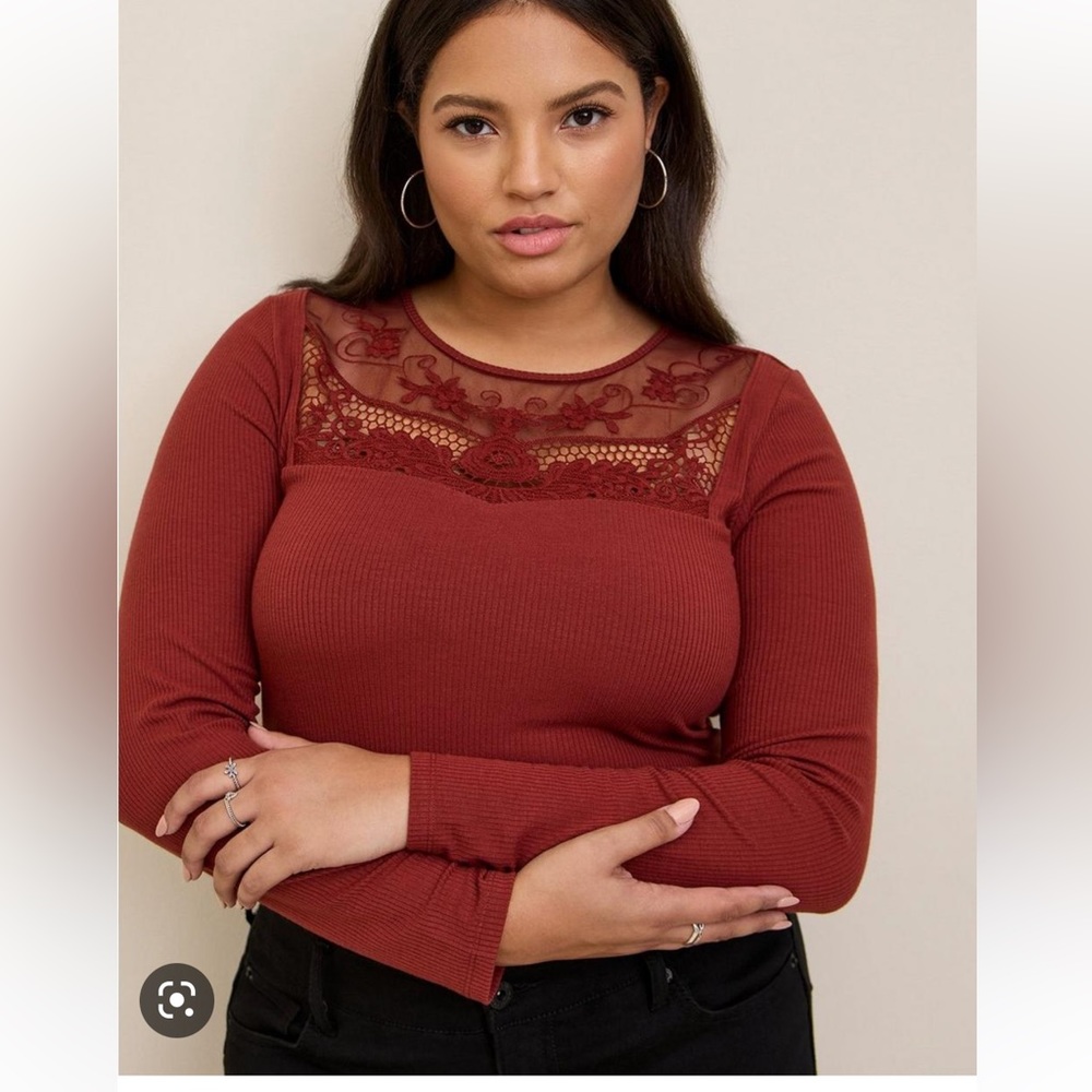 torrid 2X crochet neck top